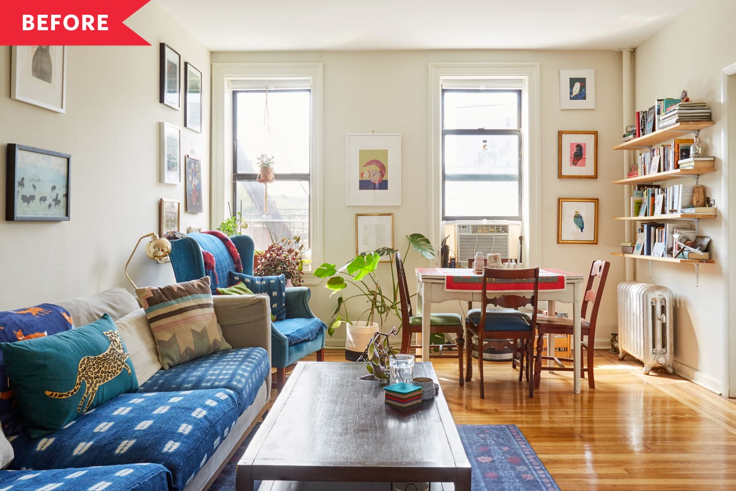 Before and After Meredith's Living Room Accent Wall Apartment Therapy